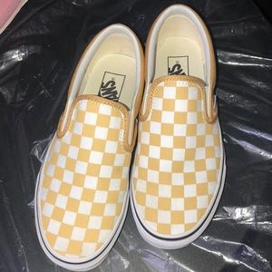 YELLOW CHECKERED VANS